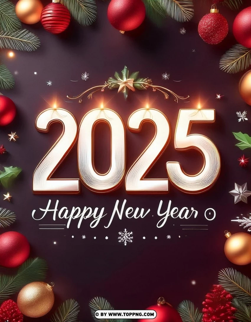 Joyful Decorations 2025 Creative New Year Wishes Image PNG Transparent Background