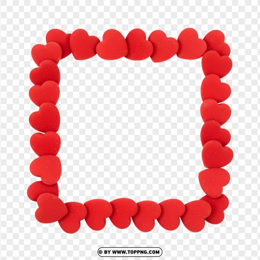 Square Heart Border Clipart For Valentines Day PNG Transparent Background