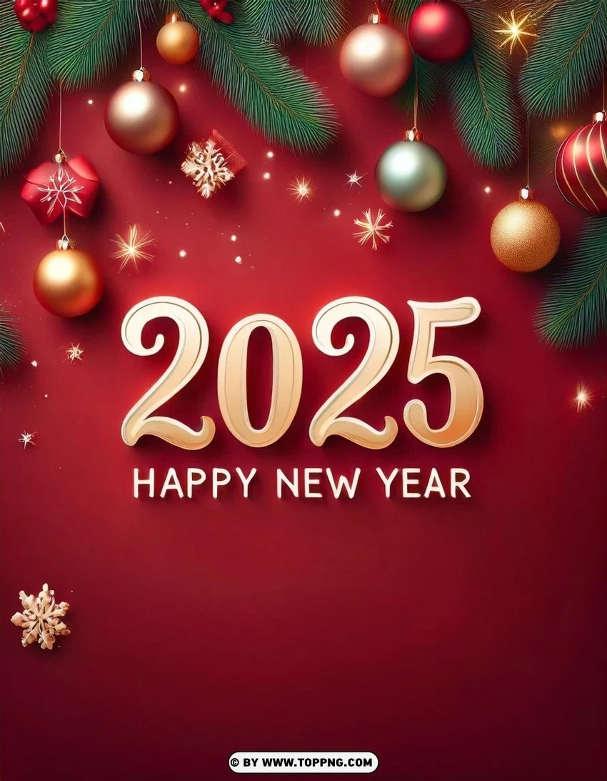 Classic Holiday Wishes 2025 Timeless New Year Card PNG Transparent Background