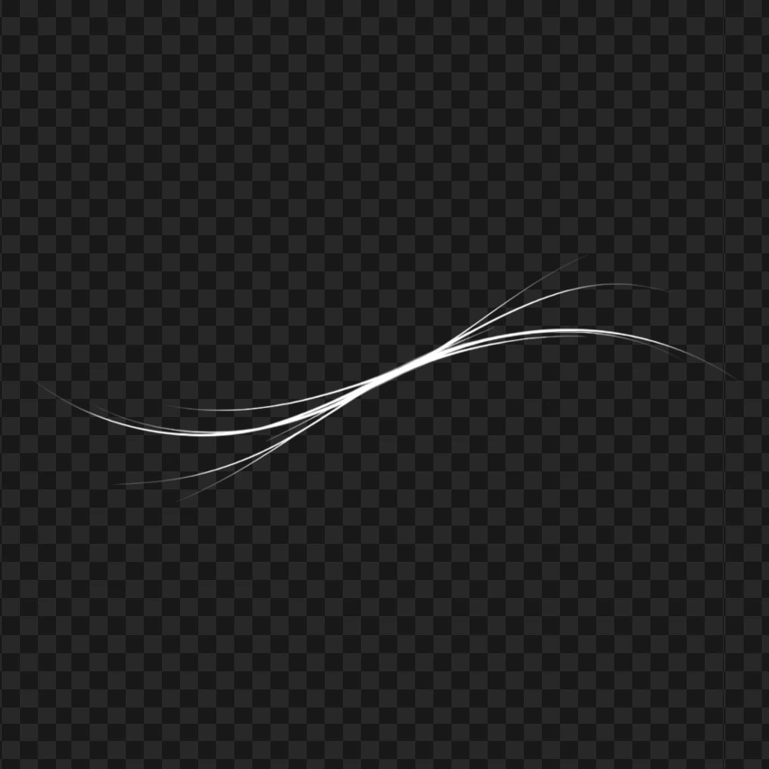 Curved Thin Horizontal White Line Abstract PNG Transparent Background