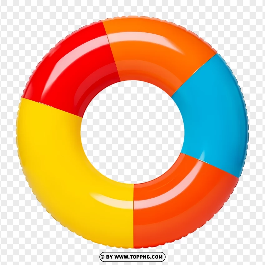 Colorful Inflatable Swimming Ring In 3d PNG Transparent Background