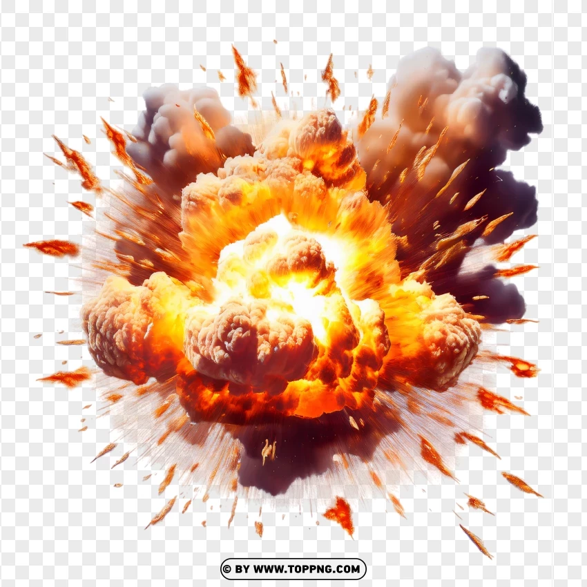 Explosion With Fire Sparks PNG Transparent Background