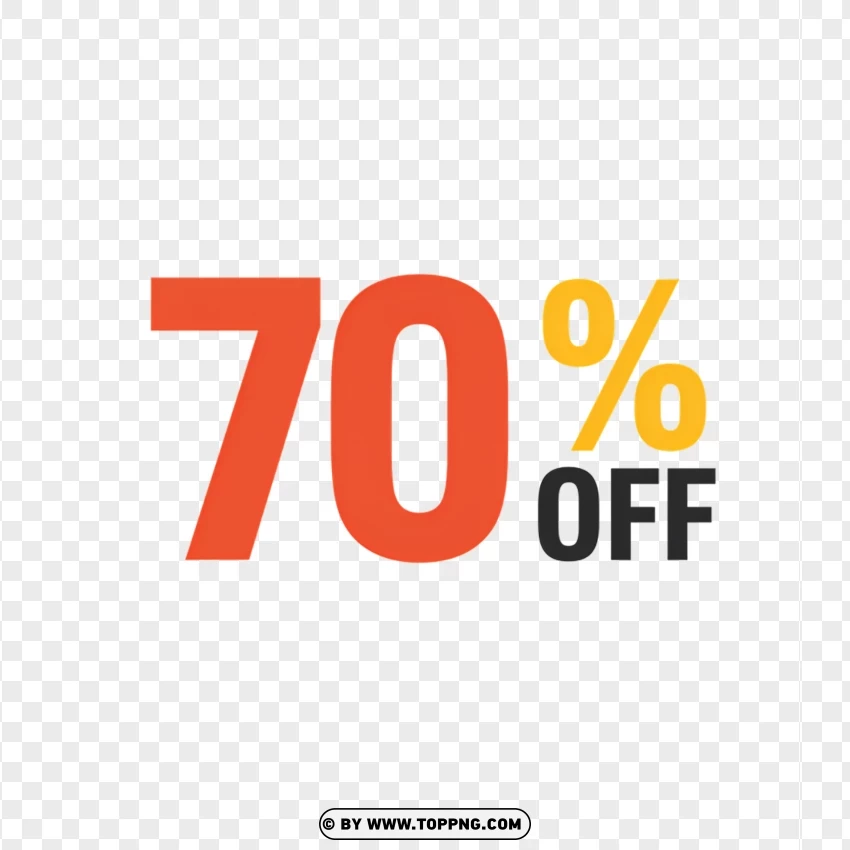 70% Off Discount With Clean Design PNG Transparent Background