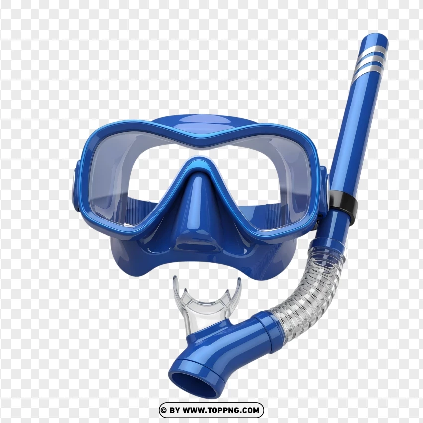 Blue Diving Mask And Snorkel Equipment PNG Transparent Background