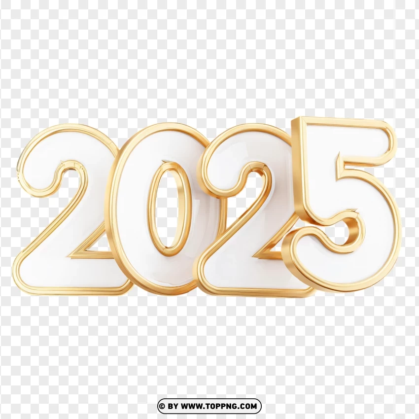 Stylish 2025 Greeting Numbers PNG Transparent Background