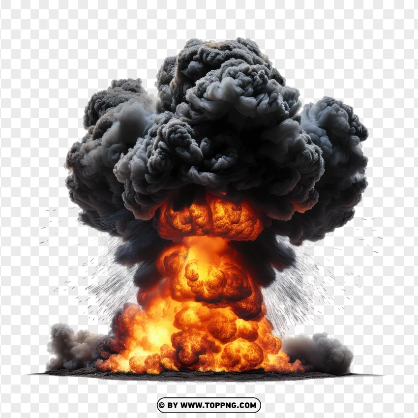 Large Smoke And Fire Explosion PNG Transparent Background