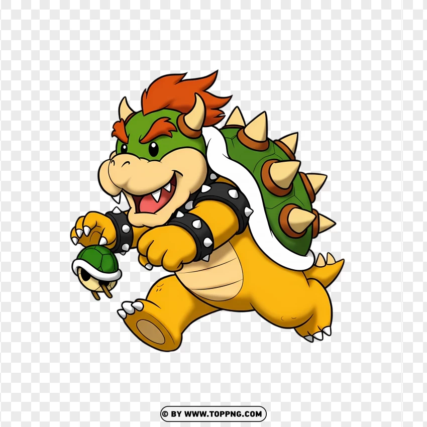 Mini Bowser Holding Ice Cream PNG Transparent Background