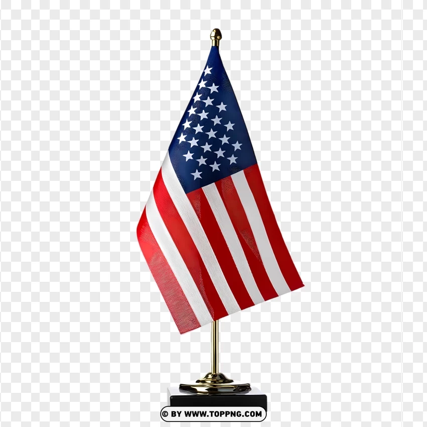 United States Mini Flag On Stand PNG Transparent Background