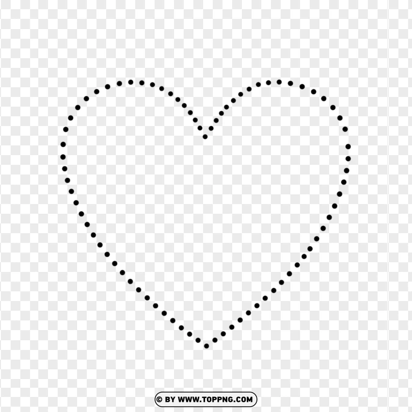 Dotted Heart Border Clipart Black And White PNG Transparent Background