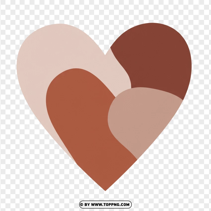 Minimalist Heart Artwork With Neutral Tones PNG Transparent Background