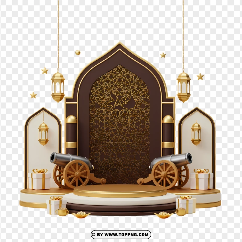 Ramadan Arch With Vintage Arabic Design PNG Transparent Background