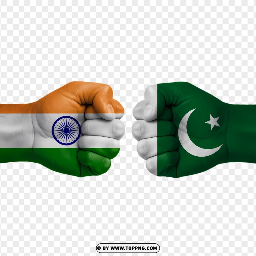 India And Pakistan Flag Fists PNG Transparent Background