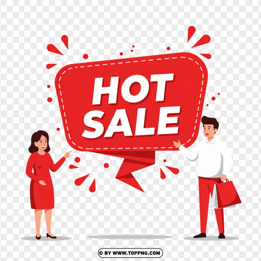 Hot Sale Sticker With Shopping Illustration PNG Transparent Background