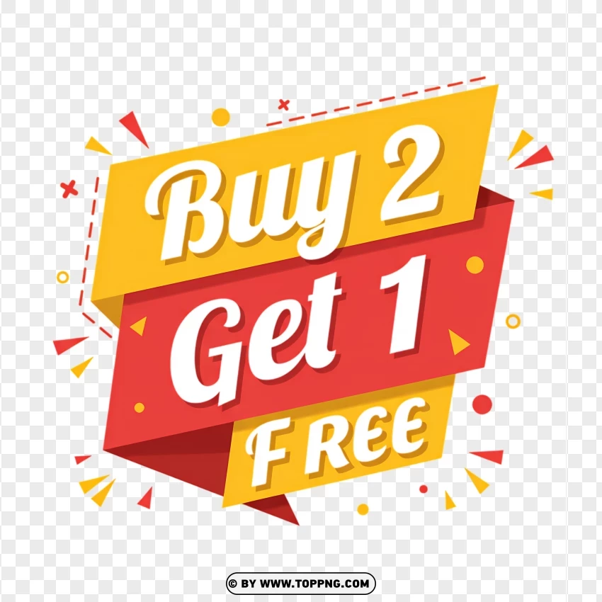 Buy 2 Get 1 Free Tag For Promotions PNG Transparent Background