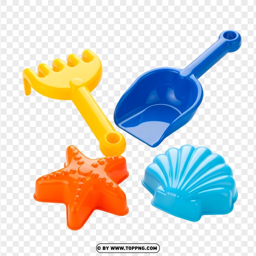 Beach Toy Set With Starfish And Seashell PNG Transparent Background