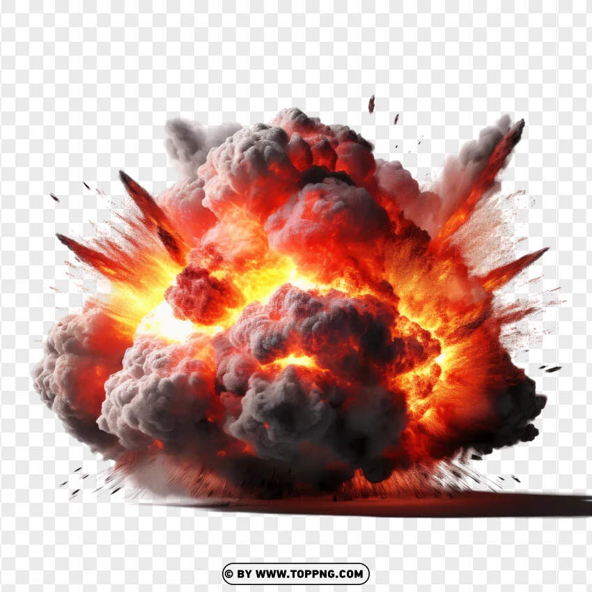 Bright Flames And Smoke Explosion PNG Transparent Background