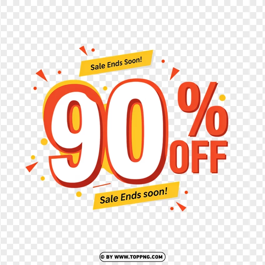 90% Off Sale With Limited Time Discount PNG Transparent Background