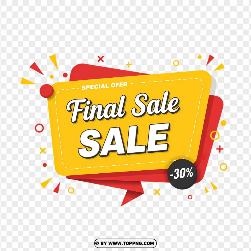 Final Sale Label With 30% Off Discount PNG Transparent Background