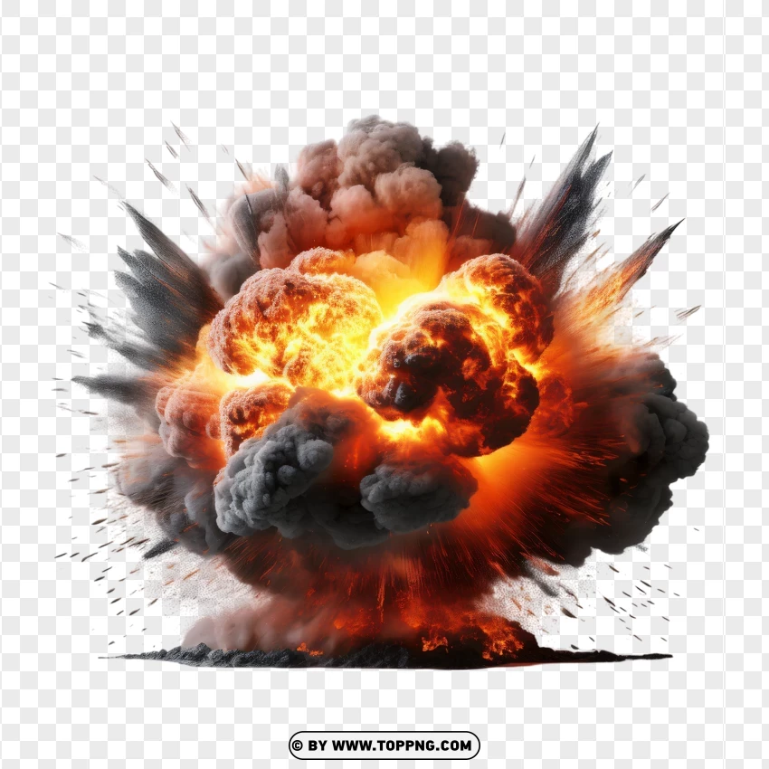 Dynamic Fire Blast With Smoke PNG Transparent Background