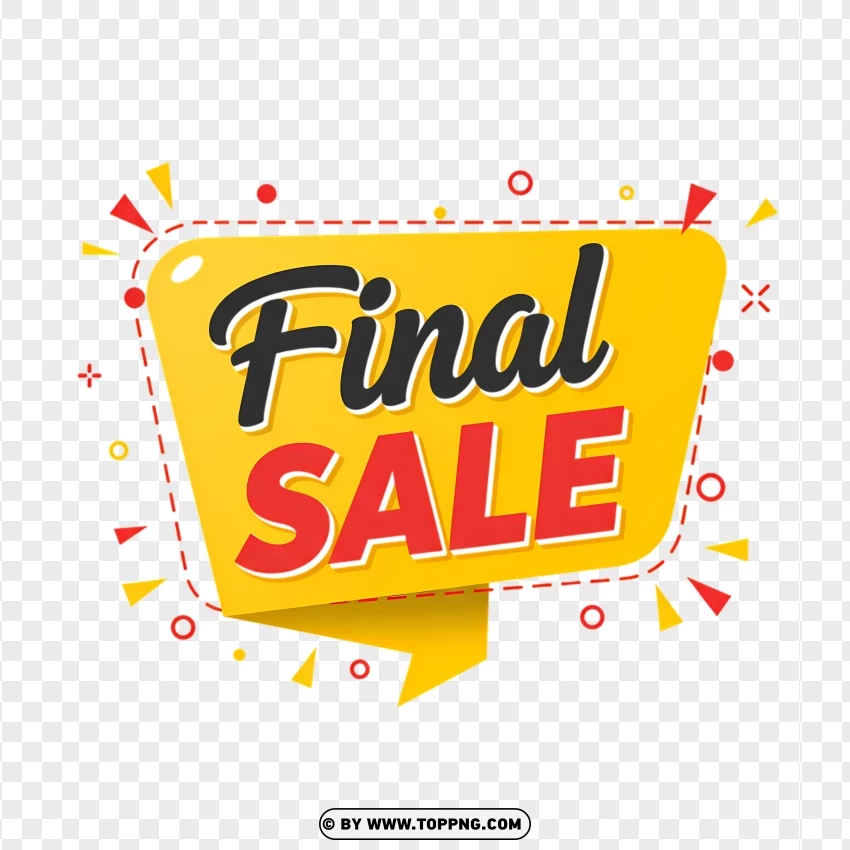 Final Sale Label With Promotional Elements PNG Transparent Background