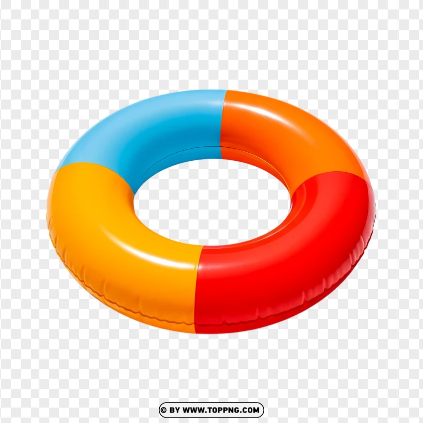 Bright Multicolor Swim Ring For Kids PNG Transparent Background