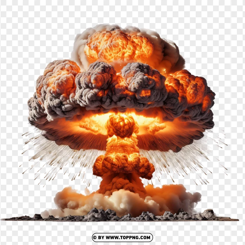 Atomic Explosion With Fiery Smoke And Hd Detailing PNG Transparent Background