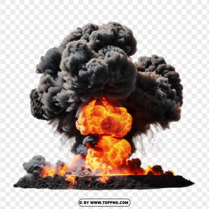 Thick Smoke And Fire Explosion PNG Transparent Background