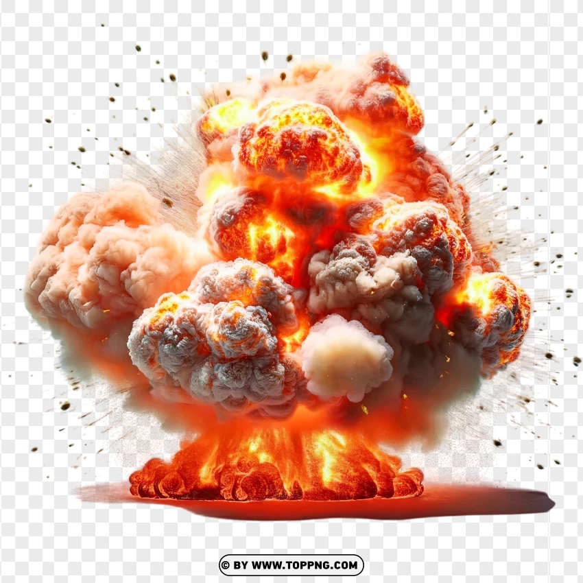 Dynamic Fire Explosion With Sparks PNG Transparent Background