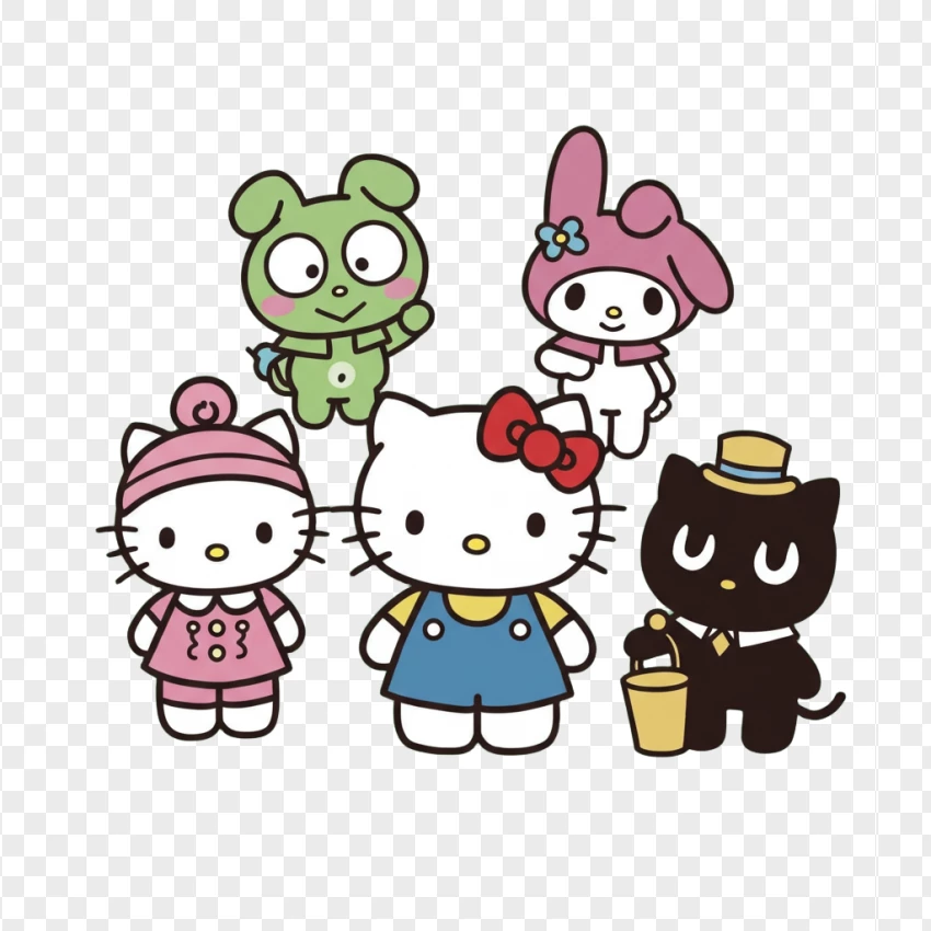 Sanrio Cute Characters Group PNG Transparent Background