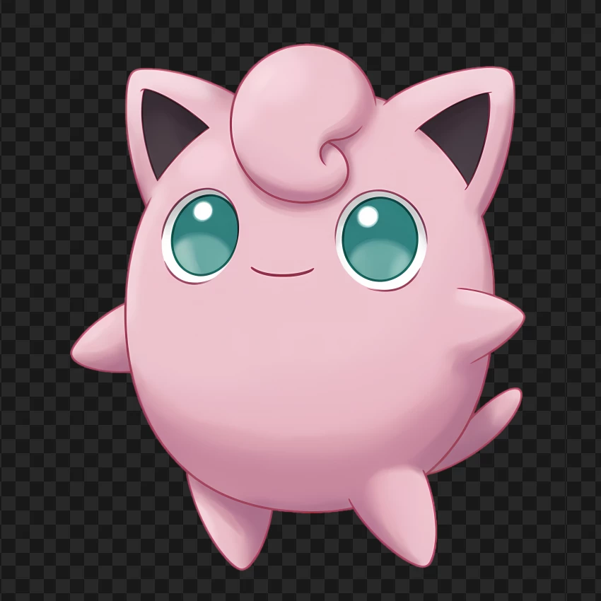 Jigglypuff Pokémon Character 3d Render PNG Transparent Background