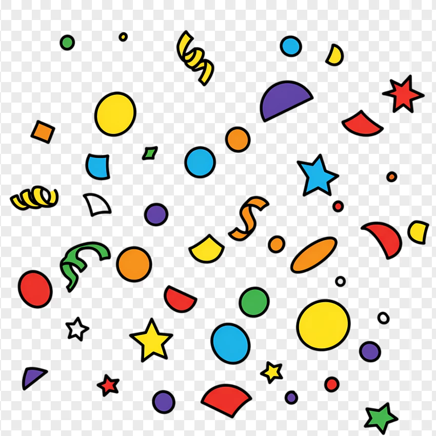 Cartoon Party Confetti Clipart PNG Transparent Background