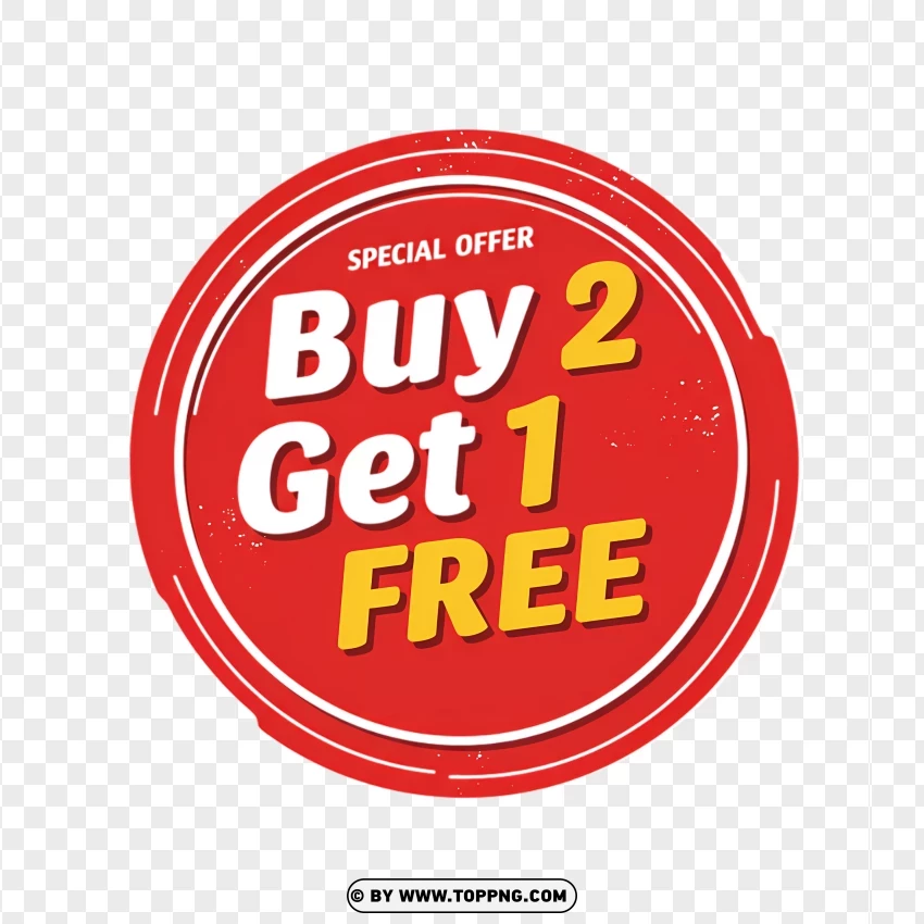 Buy 2 Get 1 Free Tag For Promotions PNG Transparent Background