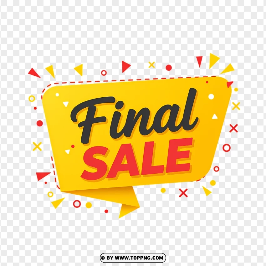 Final Sale Sticker With Bright Yellow PNG Transparent Background