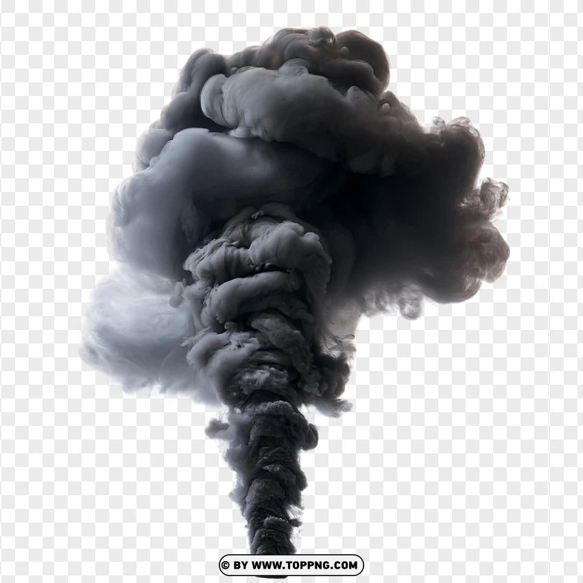 Vertical Dark Smoke Plume PNG Transparent Background