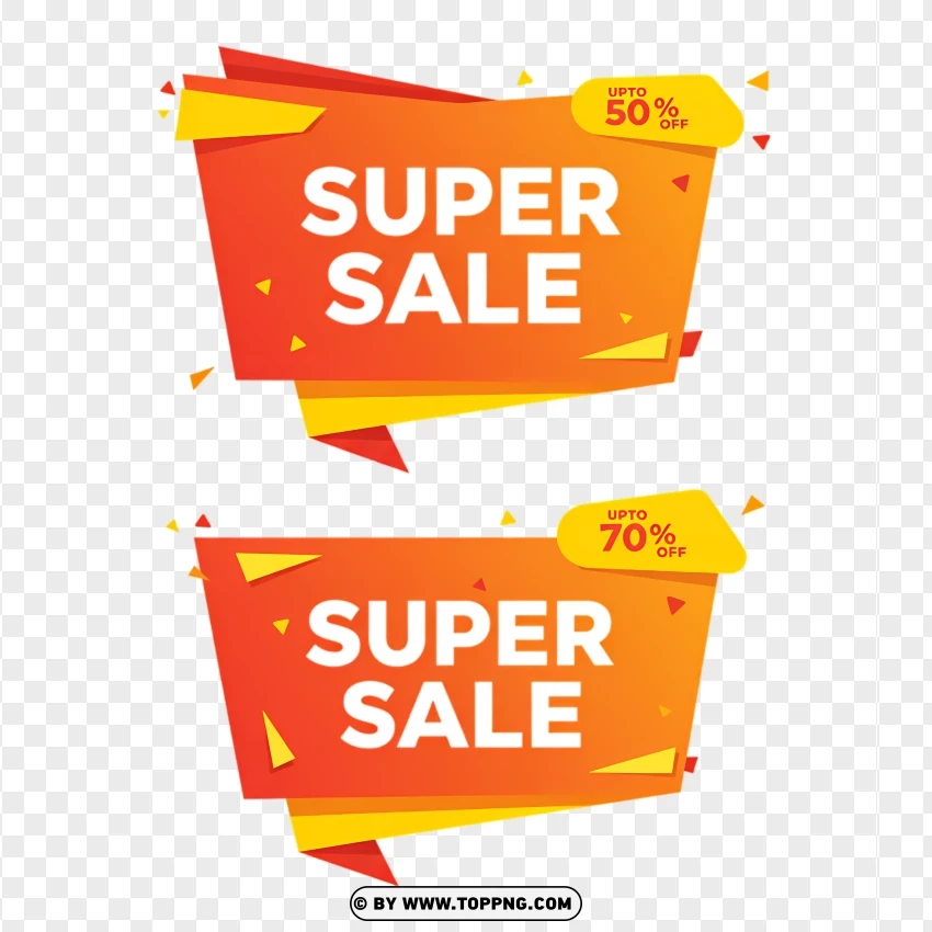 Super Sale Label With Bold Yellow PNG Transparent Background