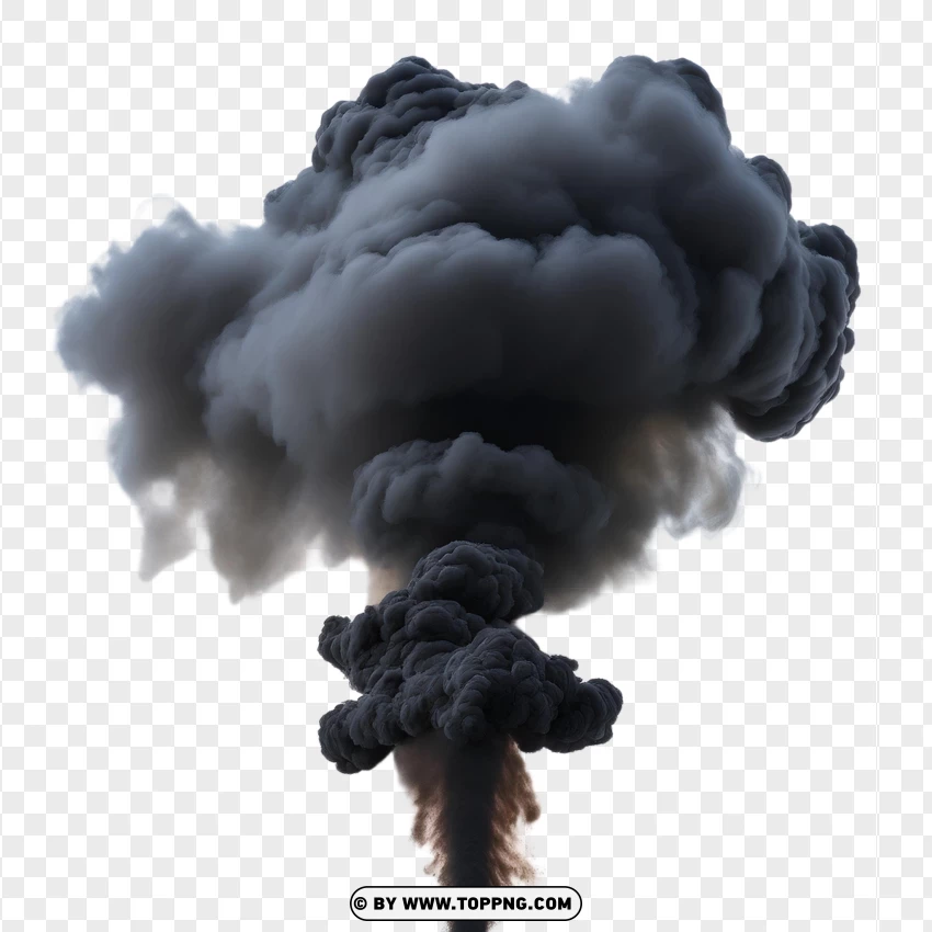 Natural Rising Black Smoke PNG Transparent Background