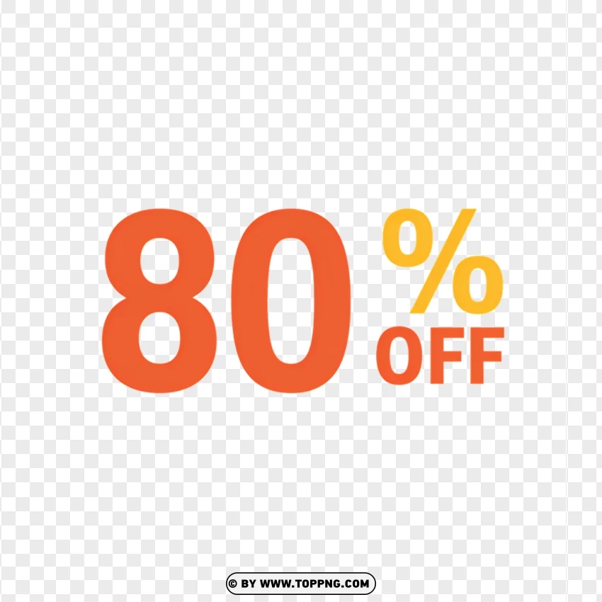 80% Off Price Tag For Big Discounts PNG Transparent Background