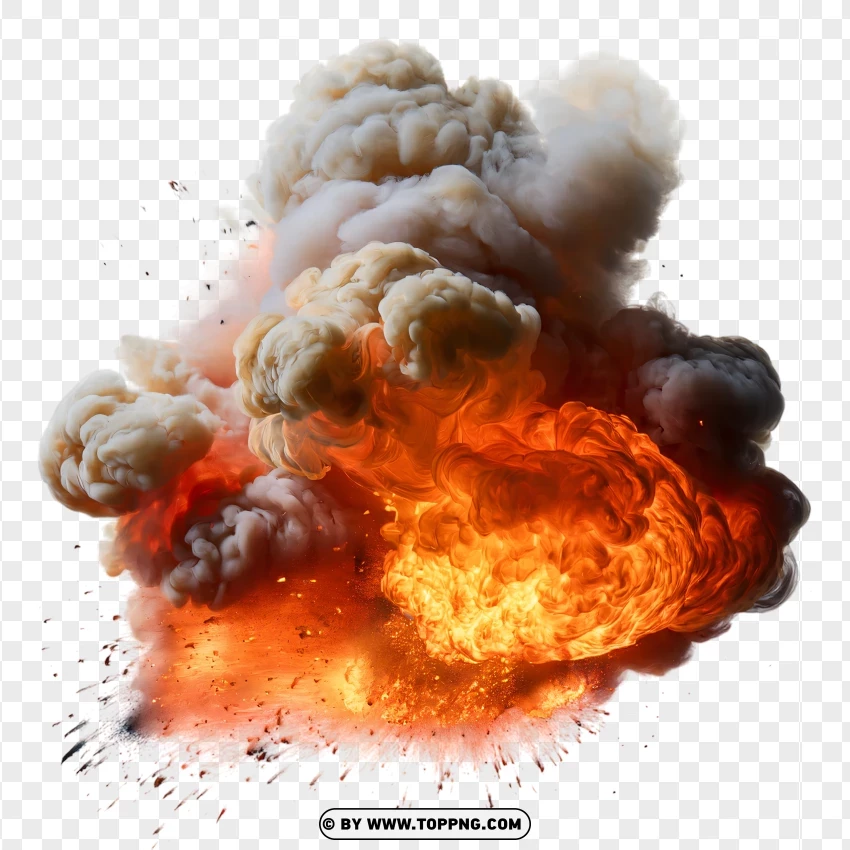 Bright Explosion With Thick Smoke PNG Transparent Background