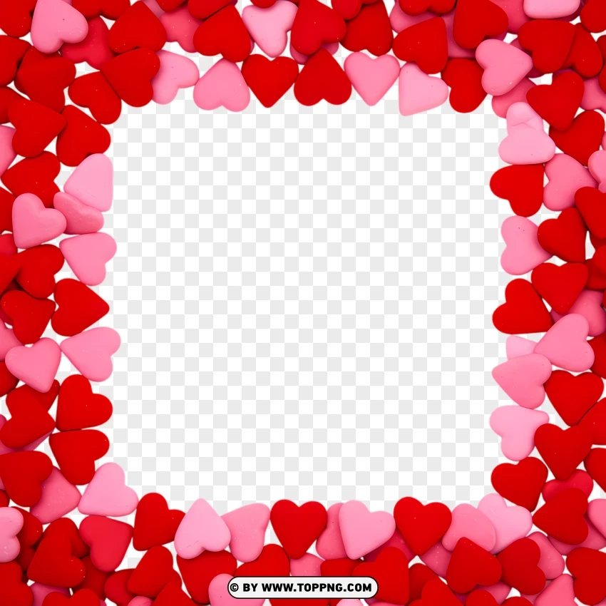 Free Heart Clipart Border With PNG Transparent Background