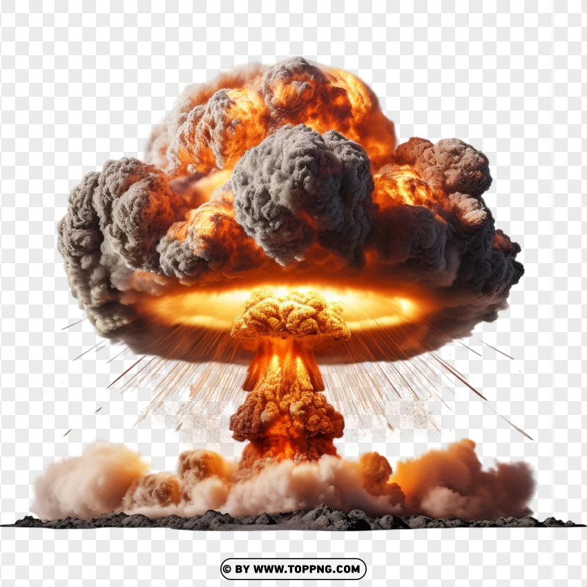 Realistic Mushroom Cloud Explosion Scene In Hd PNG Transparent Background