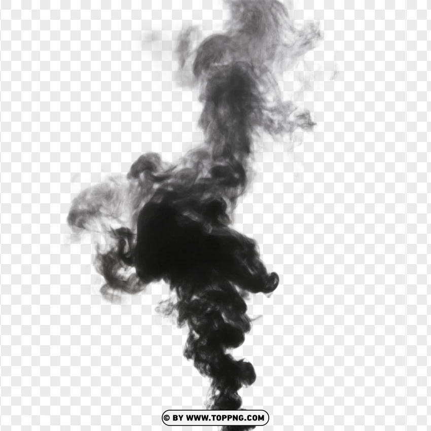 Realistic Black Smoke Rising PNG Transparent Background