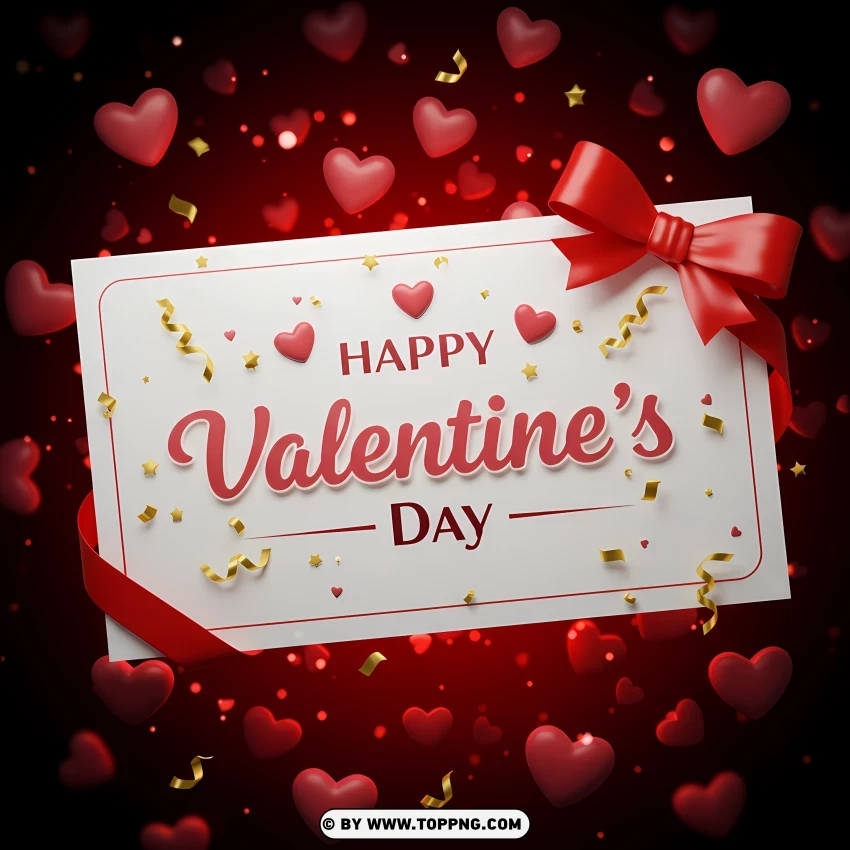 Free Valentines Day Greeting Card Design PNG Transparent Background