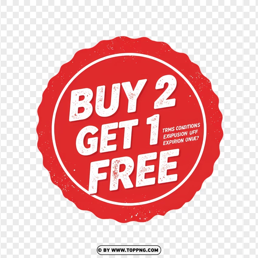 Buy 2 Get 1 Free Circular Label For Sale PNG Transparent Background