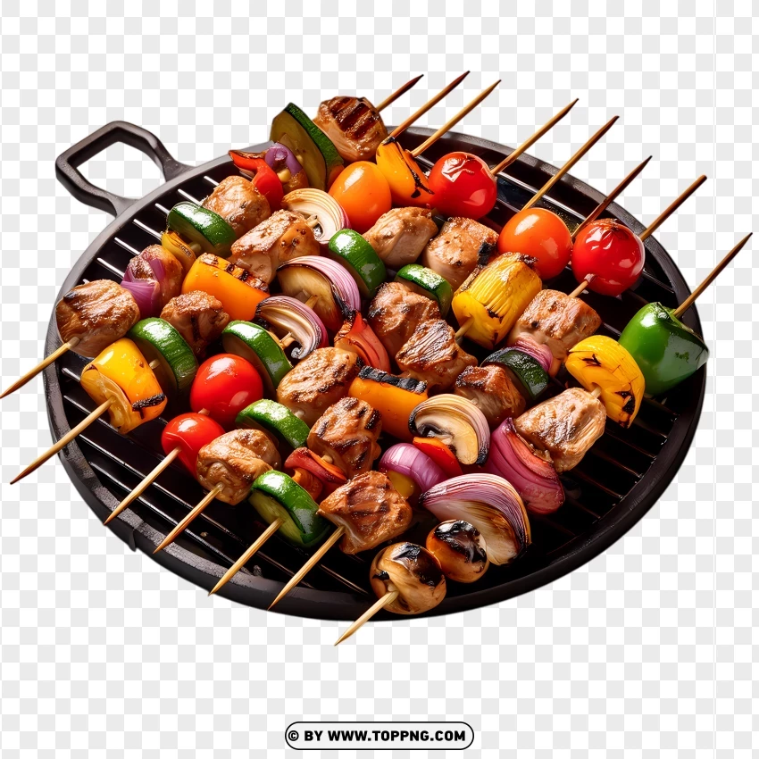 Assorted Meat And Veggie Skewers PNG Transparent Background