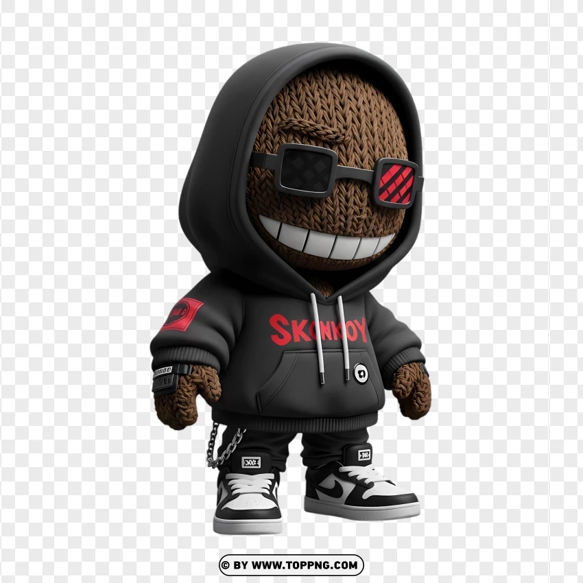 Cute Sackboy Pfp Headphones PNG Transparent Background