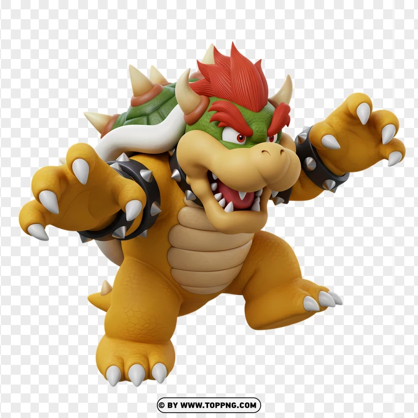 Fierce Mini Bowser Roaring Stance PNG Transparent Background