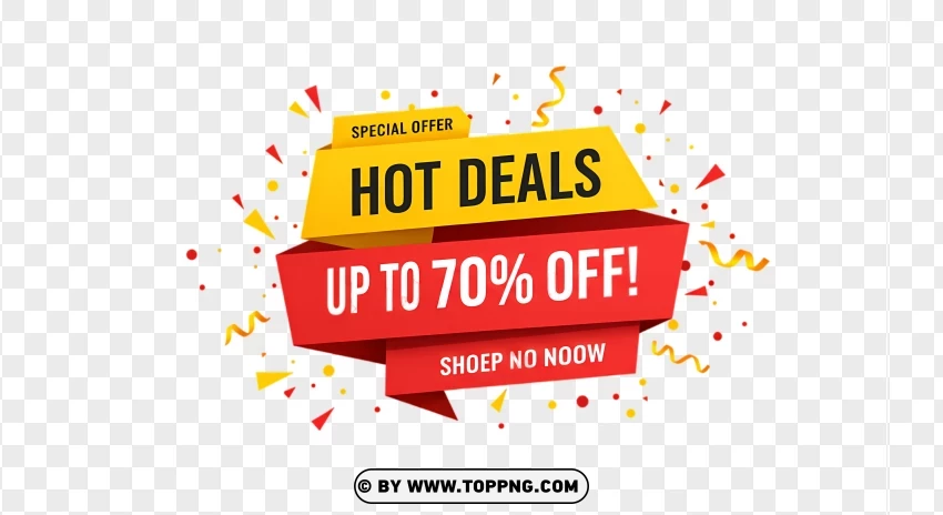 Hot Deals With Up To 70% Off Discount PNG Transparent Background