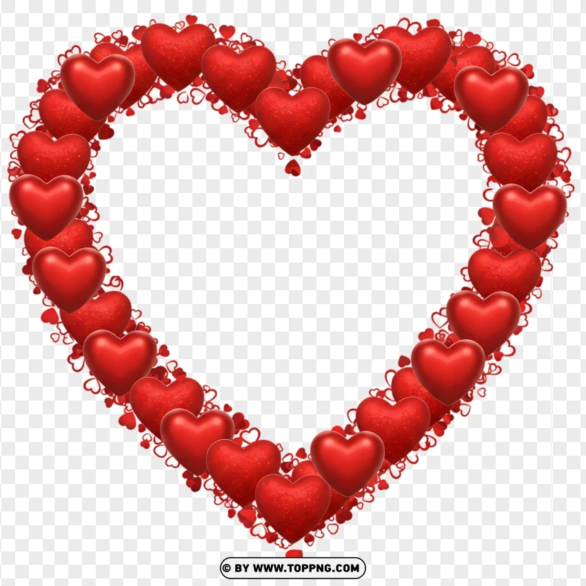 Clear Heart Border PNG Transparent Background