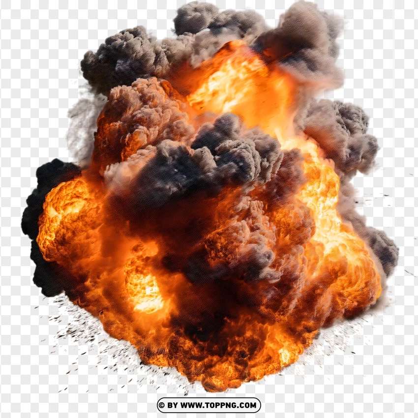 Dynamic Explosion With Intense Flames PNG Transparent Background