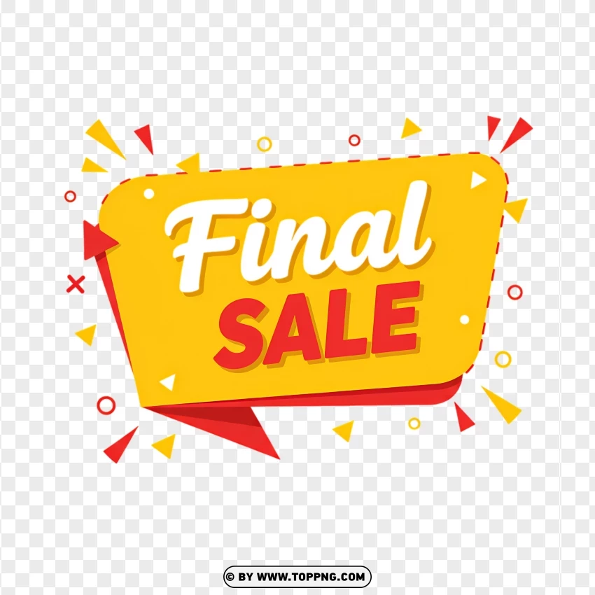 Final Sale Tag With Red Promotional Banner PNG Transparent Background